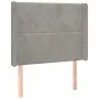 Light gray velvet headboard with LED 103x16x118/128 cm by vidaXL, Headboards and footboards - Ref: Foro24-3123950, Price: 69,...