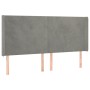 Hellgraues Samtkopfteil mit LED 163x16x118/128 cm von vidaXL, Kopf- und Fußteile - Ref: Foro24-3123822, Preis: 120,89 €, Raba...