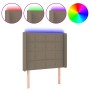 Kopfteil mit LED aus taupegrauem Stoff 83x16x118/128 cm von vidaXL, Kopf- und Fußteile - Ref: Foro24-3124026, Preis: 67,07 €,...