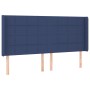 Blaues Stoffkopfteil mit LED 203x16x118/128 cm von vidaXL, Kopf- und Fußteile - Ref: Foro24-3124076, Preis: 128,24 €, Rabatt: %