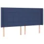Blue fabric headboard with LED 203x16x118/128 cm by vidaXL, Headboards and footboards - Ref: Foro24-3124076, Price: 125,80 €,...