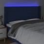 Blaues Stoffkopfteil mit LED 203x16x118/128 cm von vidaXL, Kopf- und Fußteile - Ref: Foro24-3124076, Preis: 128,24 €, Rabatt: %