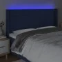 Blue fabric headboard with LED 203x16x118/128 cm by vidaXL, Headboards and footboards - Ref: Foro24-3124076, Price: 125,80 €,...