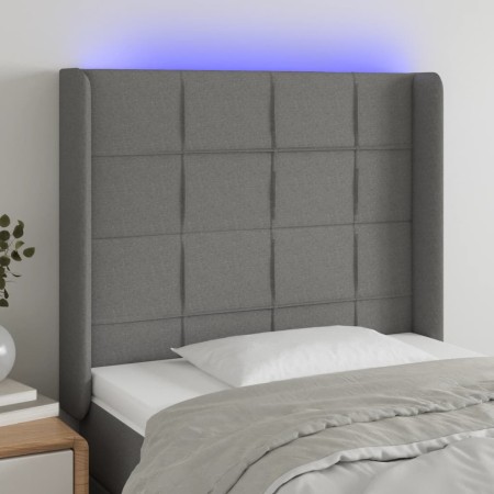 Kopfteil aus dunkelgrauem Stoff mit LED 93x16x118/128 cm von vidaXL, Kopf- und Fußteile - Ref: Foro24-3124031, Preis: 75,92 €...