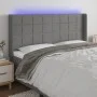 Dark gray fabric headboard with LED 203x16x118/128 cm by vidaXL, Headboards and footboards - Ref: Foro24-3124071, Price: 132,...