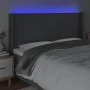 Dark gray fabric headboard with LED 203x16x118/128 cm by vidaXL, Headboards and footboards - Ref: Foro24-3124071, Price: 132,...