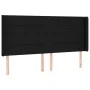 Black fabric headboard with LED 163x16x118/128 cm by vidaXL, Headboards and footboards - Ref: Foro24-3124056, Price: 119,14 €...