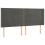 Dark gray velvet headboard with LED 203x16x118/128 cm by vidaXL, Headboards and footboards - Ref: Foro24-3123975, Price: 112,...