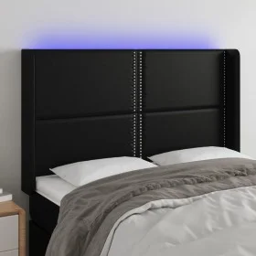 Kopfteil mit LED, schwarzem Kunstleder, 147 x 16 x 118/128 cm von vidaXL, Kopf- und Fußteile - Ref: Foro24-3123998, Preis: 10...