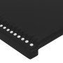 Cabecero con LED cuero sintético negro 147x16x118/128 cm