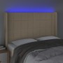 Kopfteil aus cremefarbenem Stoff mit LED 147x16x118/128 cm von vidaXL, Kopf- und Fußteile - Ref: Foro24-3124051, Preis: 115,9...