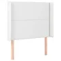 Headboard with LED white synthetic leather 103x16x118/128 cm by vidaXL, Headboards and footboards - Ref: Foro24-3123993, Pric...