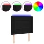 Black fabric headboard with LED 83x16x118/128 cm by vidaXL, Headboards and footboards - Ref: Foro24-3124024, Price: 79,29 €, ...