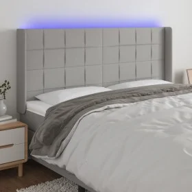 Light gray fabric headboard with LED 163x16x118/128 cm by vidaXL, Headboards and footboards - Ref: Foro24-3124054, Price: 113...