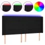 Black fabric headboard with LED 183x16x118/128 cm by vidaXL, Headboards and footboards - Ref: Foro24-3124064, Price: 125,61 €...