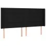 Black fabric headboard with LED 183x16x118/128 cm by vidaXL, Headboards and footboards - Ref: Foro24-3124064, Price: 125,61 €...