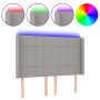 Hellgraues Stoffkopfteil mit LED 147x16x118/128 cm von vidaXL, Kopf- und Fußteile - Ref: Foro24-3124046, Preis: 136,95 €, Rab...