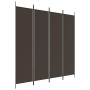 Biombo divisor de 4 paneles de tela marrón 200x200 cm de vidaXL, Divisores de ambientes - Ref: Foro24-350183, Precio: 35,42 €...