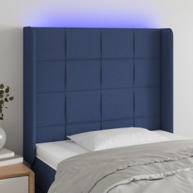 Cabecero con LED de tela azul 83x16x118/128 cm de vidaXL, Cabeceros y pies de cama - Ref: Foro24-3124028, Precio: 72,13 €, De...