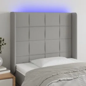Light gray fabric headboard with LED 93x16x118/128 cm by vidaXL, Headboards and footboards - Ref: Foro24-3124030, Price: 77,3...