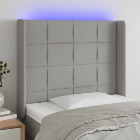 Light gray fabric headboard with LED 93x16x118/128 cm by vidaXL, Headboards and footboards - Ref: Foro24-3124030, Price: 77,3...