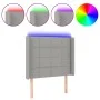 Light gray fabric headboard with LED 93x16x118/128 cm by vidaXL, Headboards and footboards - Ref: Foro24-3124030, Price: 77,3...