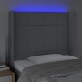 Hellgraues Stoffkopfteil mit LED 93x16x118/128 cm von vidaXL, Kopf- und Fußteile - Ref: Foro24-3124030, Preis: 76,48 €, Rabat...