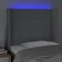 Hellgraues Stoffkopfteil mit LED 93x16x118/128 cm von vidaXL, Kopf- und Fußteile - Ref: Foro24-3124030, Preis: 78,54 €, Rabat...