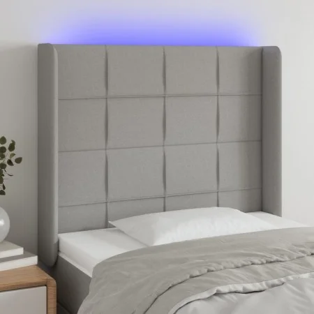 Hellgraues Stoffkopfteil mit LED 103x16x118/128 cm von vidaXL, Kopf- und Fußteile - Ref: Foro24-3124038, Preis: 78,32 €, Raba...