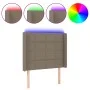 Headboard with LED in taupe gray fabric 103x16x118/128 cm by vidaXL, Headboards and footboards - Ref: Foro24-3124042, Price: ...