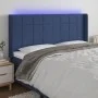 Cabecero con LED de tela azul 183x16x118/128 cm de vidaXL, Cabeceros y pies de cama - Ref: Foro24-3124068, Precio: 120,88 €, ...