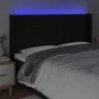 Black fabric headboard with LED 203x16x118/128 cm by vidaXL, Headboards and footboards - Ref: Foro24-3124072, Price: 128,80 €...