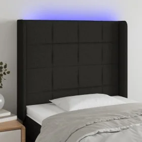 Black fabric headboard with LED 103x16x118/128 cm by vidaXL, Headboards and footboards - Ref: Foro24-3124040, Price: 85,57 €,...