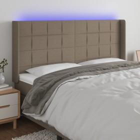 Kopfteil mit LED aus taupegrauem Stoff 163x16x118/128 cm von vidaXL, Kopf- und Fußteile - Ref: Foro24-3124058, Preis: 109,87 ...