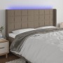 Kopfteil mit LED aus taupegrauem Stoff 163x16x118/128 cm von vidaXL, Kopf- und Fußteile - Ref: Foro24-3124058, Preis: 109,87 ...