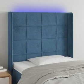 LED-Kopfteil aus dunkelblauem Samt, 103 x 16 x 118/128 cm von vidaXL, Kopf- und Fußteile - Ref: Foro24-3124094, Preis: 100,72...