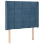 Cabecero con LED de terciopelo azul oscuro 103x16x118/128 cm de vidaXL, Cabeceros y pies de cama - Ref: Foro24-3124094, Preci...