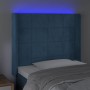 LED-Kopfteil aus dunkelblauem Samt, 103 x 16 x 118/128 cm von vidaXL, Kopf- und Fußteile - Ref: Foro24-3124094, Preis: 97,19 ...