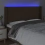 Headboard with LED in dark brown fabric 183x16x118/128 cm by vidaXL, Headboards and footboards - Ref: Foro24-3124065, Price: ...