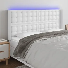 Kopfteil mit LED, weißem Kunstleder, 147 x 16 x 118/128 cm von vidaXL, Kopf- und Fußteile - Ref: Foro24-3124139, Preis: 145,9...