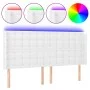 Kopfteil mit LED, weißem Kunstleder, 147 x 16 x 118/128 cm von vidaXL, Kopf- und Fußteile - Ref: Foro24-3124139, Preis: 145,9...