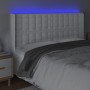 Kopfteil mit LED, weißem Kunstleder, 147 x 16 x 118/128 cm von vidaXL, Kopf- und Fußteile - Ref: Foro24-3124139, Preis: 149,2...