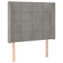 Hellgraues Samtkopfteil mit LED 93x16x118/128 cm von vidaXL, Kopf- und Fußteile - Ref: Foro24-3124084, Preis: 76,65 €, Rabatt: %