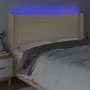 Cream fabric headboard with LED 203x16x118/128 cm by vidaXL, Headboards and footboards - Ref: Foro24-3124075, Price: 124,62 €...