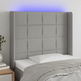 Kopfteil aus hellgrauem Stoff mit LED 83x16x118/128 cm von vidaXL, Kopf- und Fußteile - Ref: Foro24-3124022, Preis: 72,01 €, ...