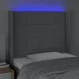 Light gray fabric headboard with LED 83x16x118/128 cm by vidaXL, Headboards and footboards - Ref: Foro24-3124022, Price: 72,0...