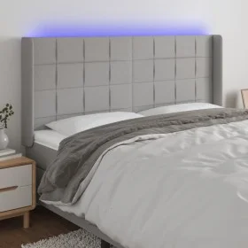 Light gray fabric headboard with LED 203x16x118/128 cm by vidaXL, Headboards and footboards - Ref: Foro24-3124070, Price: 124...