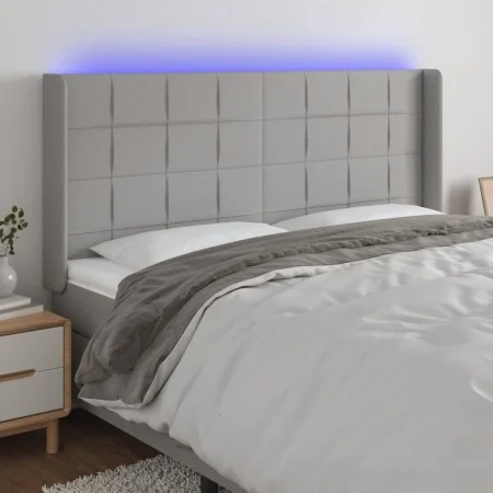 Light gray fabric headboard with LED 203x16x118/128 cm by vidaXL, Headboards and footboards - Ref: Foro24-3124070, Price: 124...