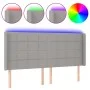Light gray fabric headboard with LED 203x16x118/128 cm by vidaXL, Headboards and footboards - Ref: Foro24-3124070, Price: 124...