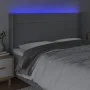 Light gray fabric headboard with LED 203x16x118/128 cm by vidaXL, Headboards and footboards - Ref: Foro24-3124070, Price: 124...